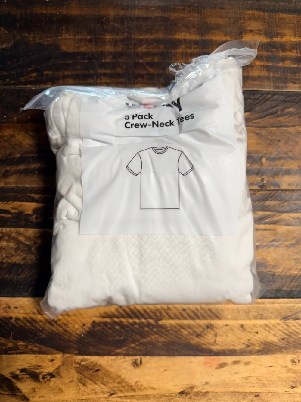 Dealworthy Men's T-Shirts 3 Pack Crew Neck Short Sleeves White Large 42-44" NEW